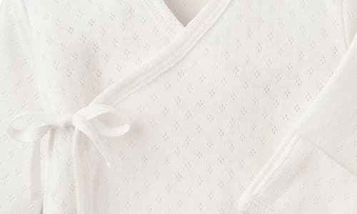 Elegant Baby Preemie Organic Cotton Hat, Top & Pants Set In White