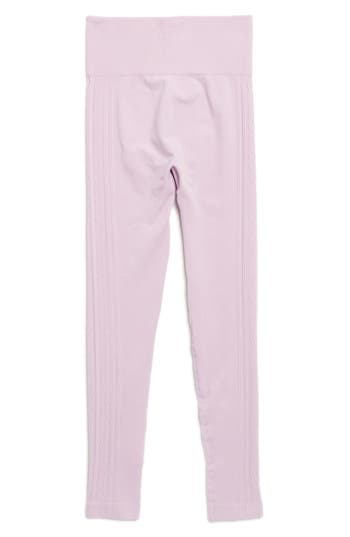 Shop Yogalicious Kids' Textured Cable Knit Leggings In Fair Orchid