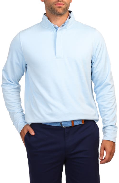 Tailorbyrd Luxe Performance Fleece Quarter Zip Pullover In Cornflower Blue