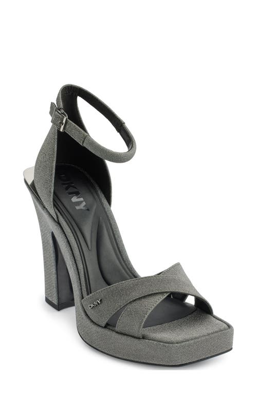 Shop Dkny Linda Ankle Strap Platform Sandal In Graphite