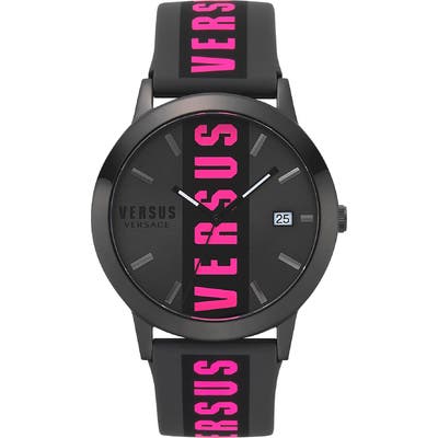 Versus Versace Barbes Logo Leather Strap Watch, 4m