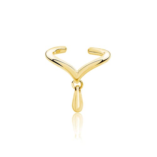 Shop Lucy Quartermaine Drop Cuff With Drip In Gold