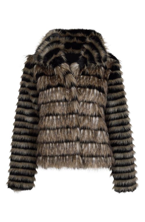 Donna Salyers Fabulous-furs Donna Salyers Fabulous Furs Front Row Faux Fur Jacket In Brown Multi