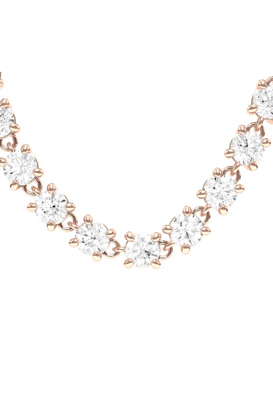 Hautecarat Lab-created Diamond Rope Chain Single Earring With Two Round Studs In 18k Rose Gold