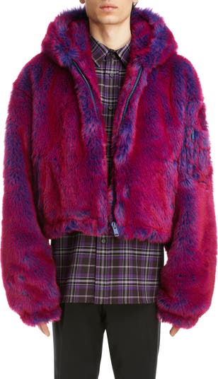 Hooded fur coat clearance mens