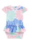 RuffleButts Pastel Petals Peplum One-Piece Swimsuit (Baby Girls ...