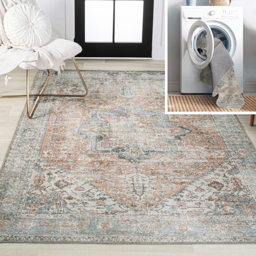 JONATHAN Y JONATHAN Y ARMAE DISTRESSED MEDALLION CHENILLE MACHINE-WASHABLE AREA RUG