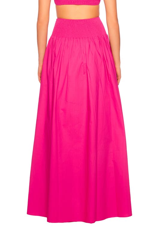 Shop Susana Monaco Drop Waist Cotton Poplin Maxi Skirt In Fuchsia