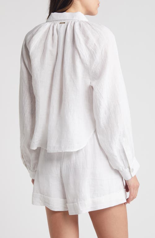 Shop Cleobella Negara Linen Button-up Shirt In White