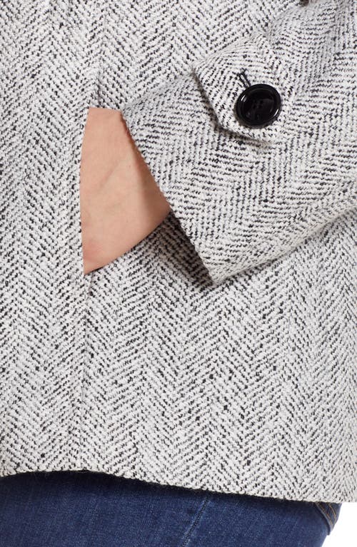 Gallery Double Breasted Peacoat In Black/white