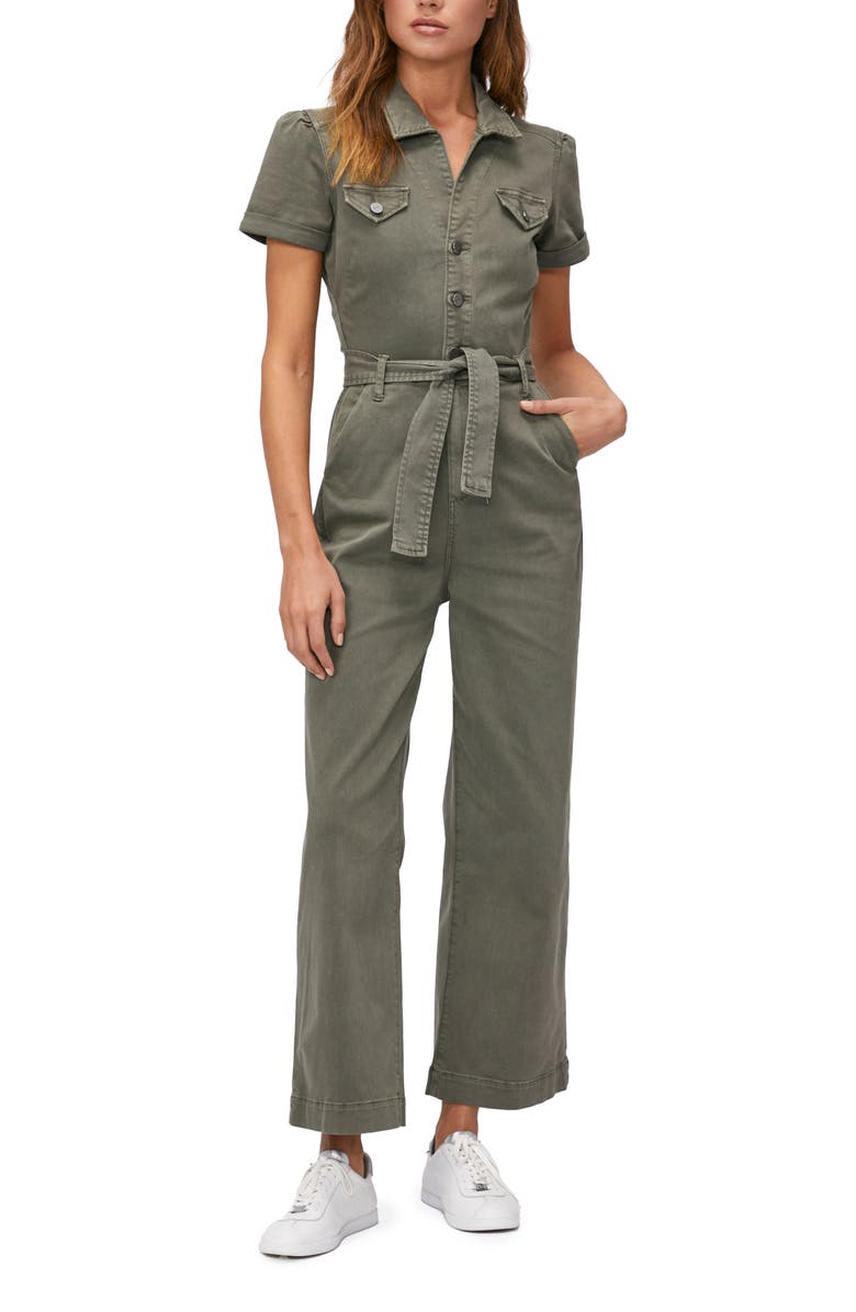 PAIGE Aneesa Cotton Blend Short Sleeve Jumpsuit | Nordstromrack