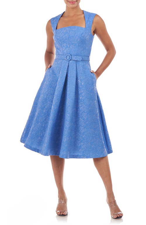 Kay Unger Tara A-Line Dress in Peacock