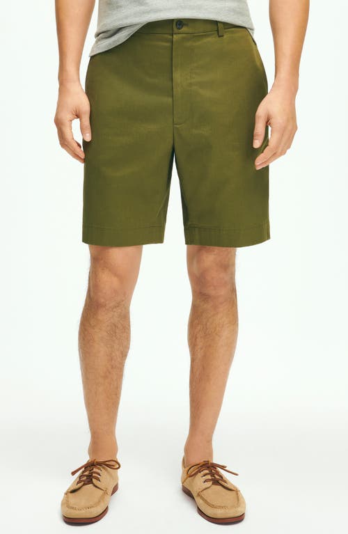 Brooks Brothers Flat Front Stretch Chino Shorts Ivy Green at Nordstrom,