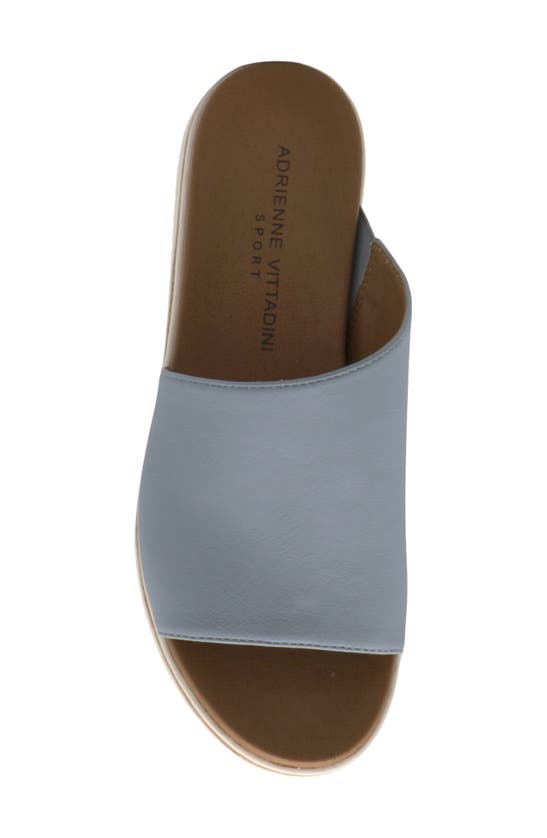 Shop Adrienne Vittadini Provence Wedge Slide Sandal In Blue Tumb