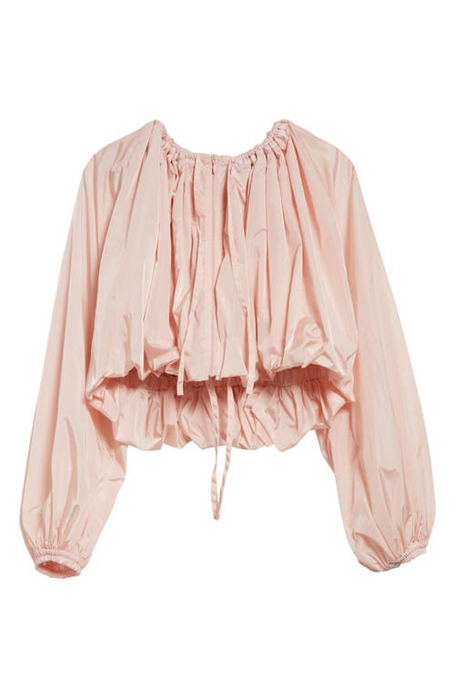 Shop Alaïa Balloon Crop Taffeta Jacket In Rose Pale