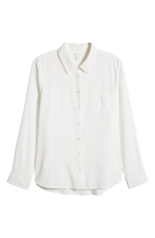Shop Caslon (r) Long Sleeve Linen Blend Button-up Shirt In White