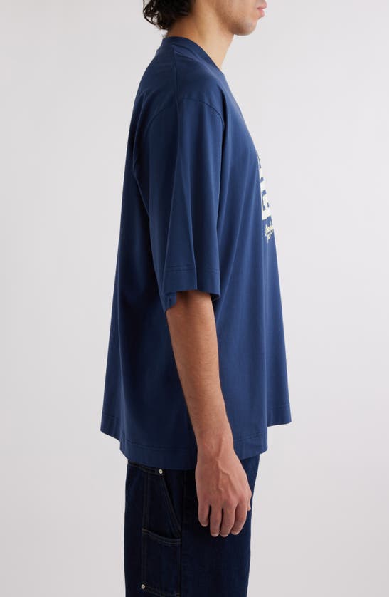 Shop Givenchy New Studio Fit Oversize Logo Graphic T-shirt In Medium Blue