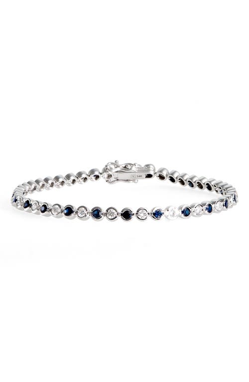 Sapphire & Diamond Tennis Bracelet in White Gold/Sapphire/Diamond