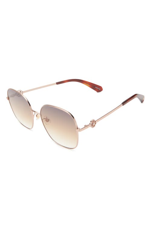 Kate Spade New York Talya 59mm Square Sunglasses In Rose Gold/grey Brown Fuschia