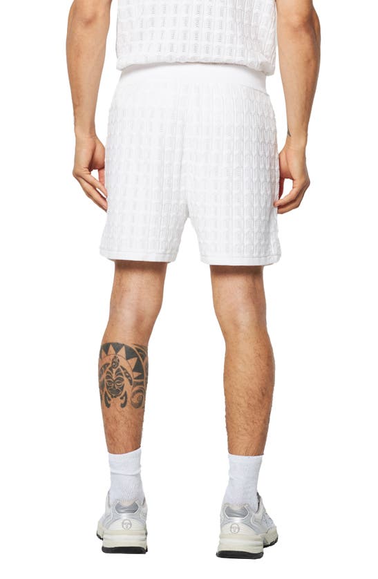 Shop Sergio Tacchini Ulivo Knit Shorts In Brilliant White