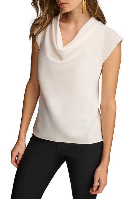 Shop Donna Karan New York Cap Sleeve Cowl Neck Top In Cream