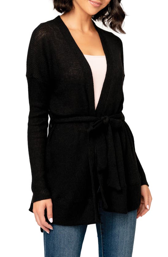 Gibsonlook My Way Belted Convertible Cardigan In Black