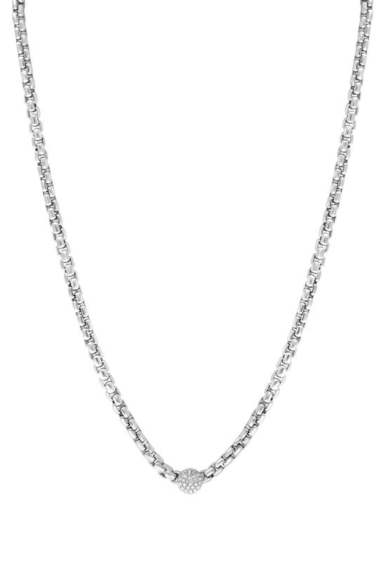 Effy Sterling Silver Diamond Chain Link Necklace In Silver