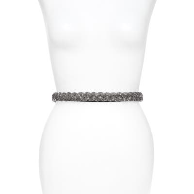 Halogen Metal Braid Stretch Belt, Silver