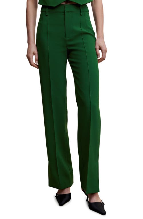 MANGO Straight Leg Suit Pants in Green