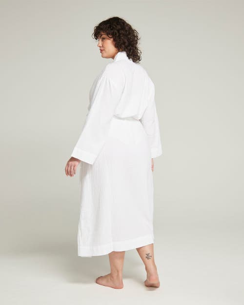 Nudea The Classic Belted Robe In Cotton White