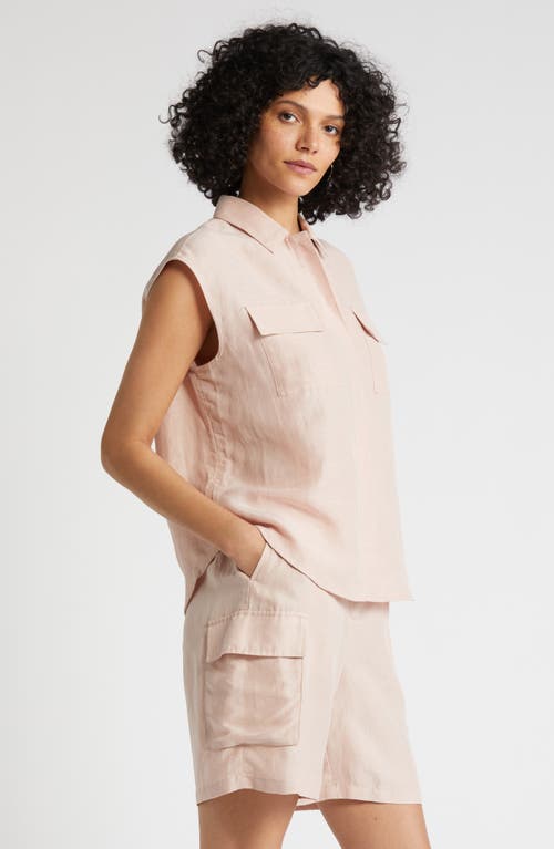 Shop Nordstrom Dolman Sleeve Flap Pocket Button-up Shirt In Pink Smoke