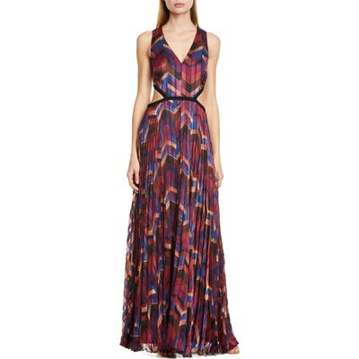 Ba & sh Pia Pleated Maxi Dress, Burgundy