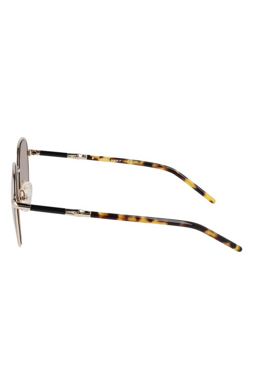 Longchamp 53mm Gradient Round Sunglasses In Gold/black