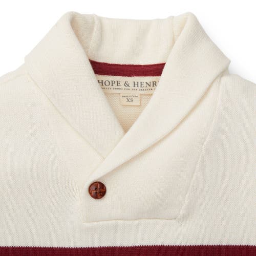 Shop Hope & Henry Baby Boys' Shawl Collar Sweater, Infant In Ivory Stripe