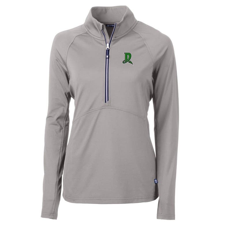 Shop Cutter & Buck Gray Dayton Dragons Adapt Eco Knit Stretch Recycled Half-zip Top