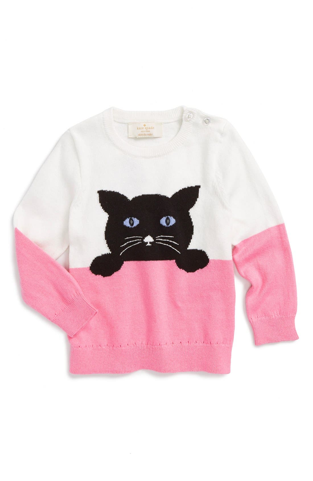 kate spade new york kids intarsia cat sweater (Baby Girls) Nordstrom