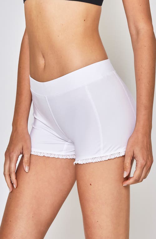 L'etoile Sport Lace Trim Shorts In White