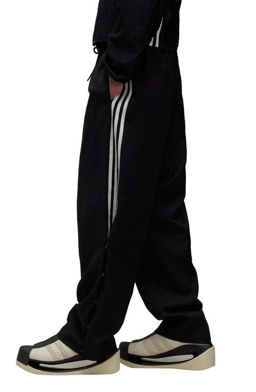 Shop Y-3 Sport Uniform 3-stripes Recycled Polyester Twill Pants In Black