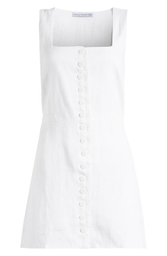 Shop Faithfull The Brand Marinia Linen Button-up Minidress In White