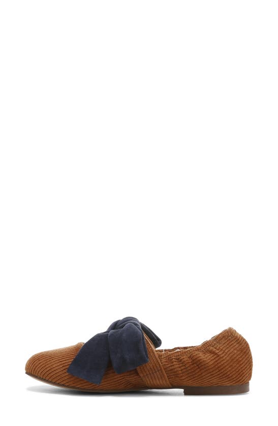 Sam Edelman Kids' Felicity Flat In Brown Mustard/ Baltic Navy