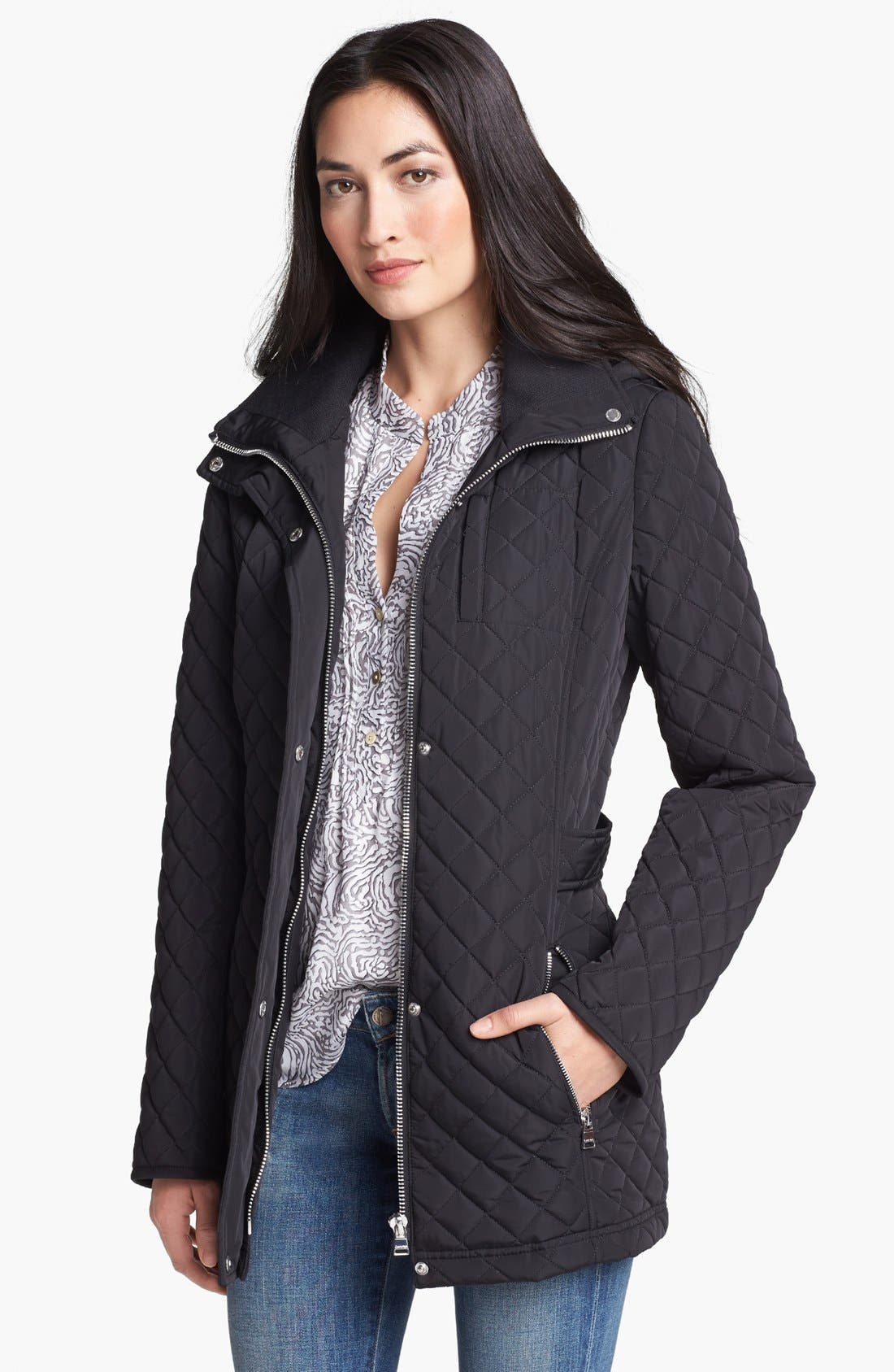 Calvin Klein Knit Collar Quilted Jacket Nordstrom