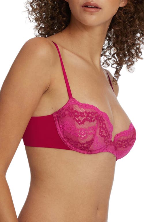 Shop Skarlett Blue Impress Underwire Balconette Bra In Red Apple/rose Violet