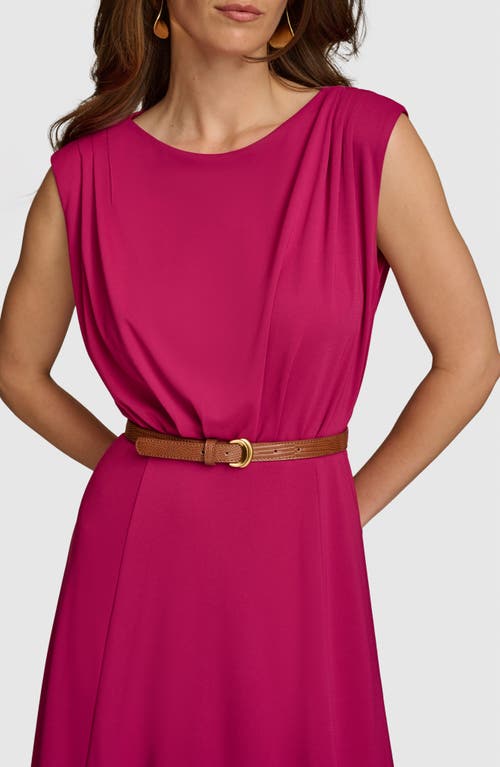 Donna Karan Women's Sleeveless Belted Jersey Midi Dress In Cactus Flo