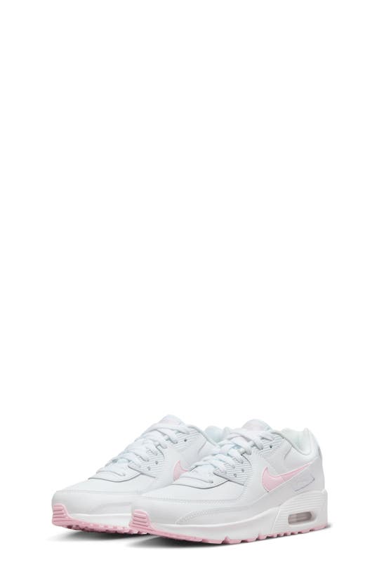Nike Kids' Air Max 90 Sneaker In White/ Pink Foam