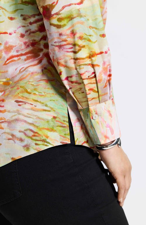 Foxcroft Mary Watercolor Non-iron Cotton Button-up Shirt In Multi