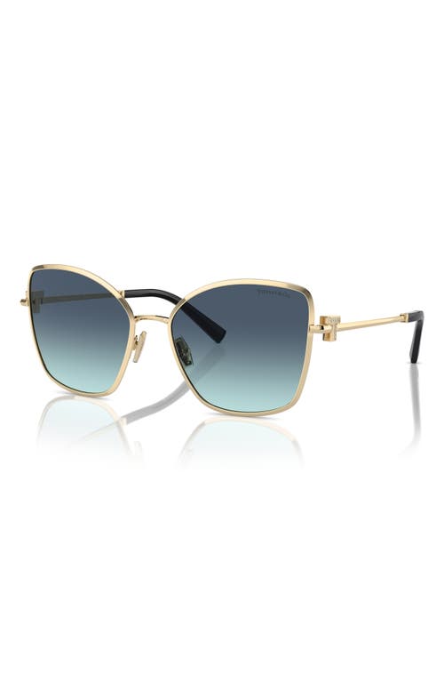 Shop Tiffany & Co . 58mm Gradient Butterfly Sunglasses In Blue Gradient