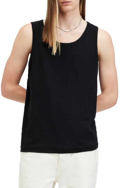 Shop Allsaints Edwards Cotton Rib Tank In Black