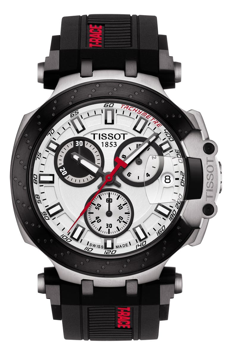 Tissot T Race Chronograph Silicone Strap Watch 48mm Nordstrom