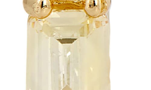 Savvy Cie Jewels Emerald Cut Cubic Zirconia Inside Out Hoop Earrings In Yellow