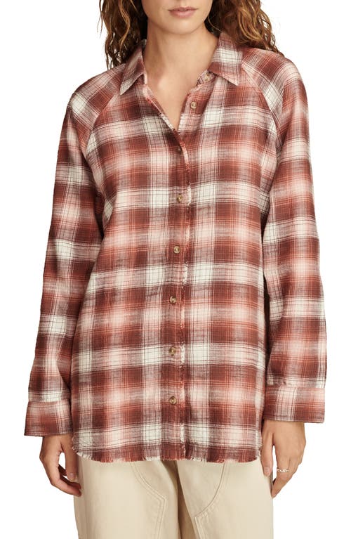 LUCKY BRAND LUCKY BRAND CLOUD PLAID COTTON TUNIC SHIRT